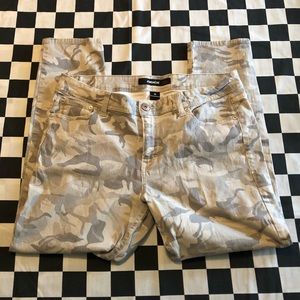 Grey Camouflage Skinny Jeans